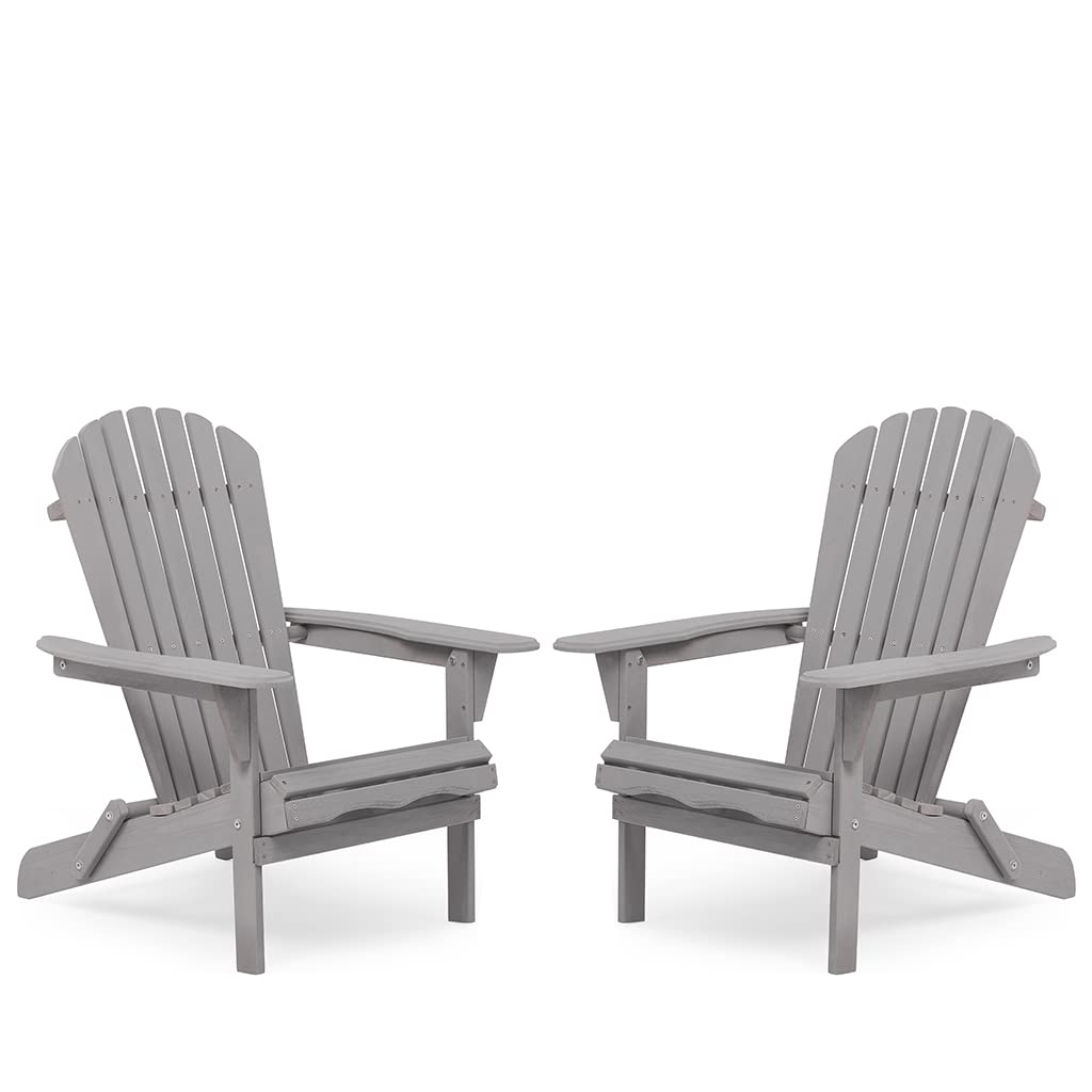 Folding Adirondack Chairs Set of 2 Grey V212