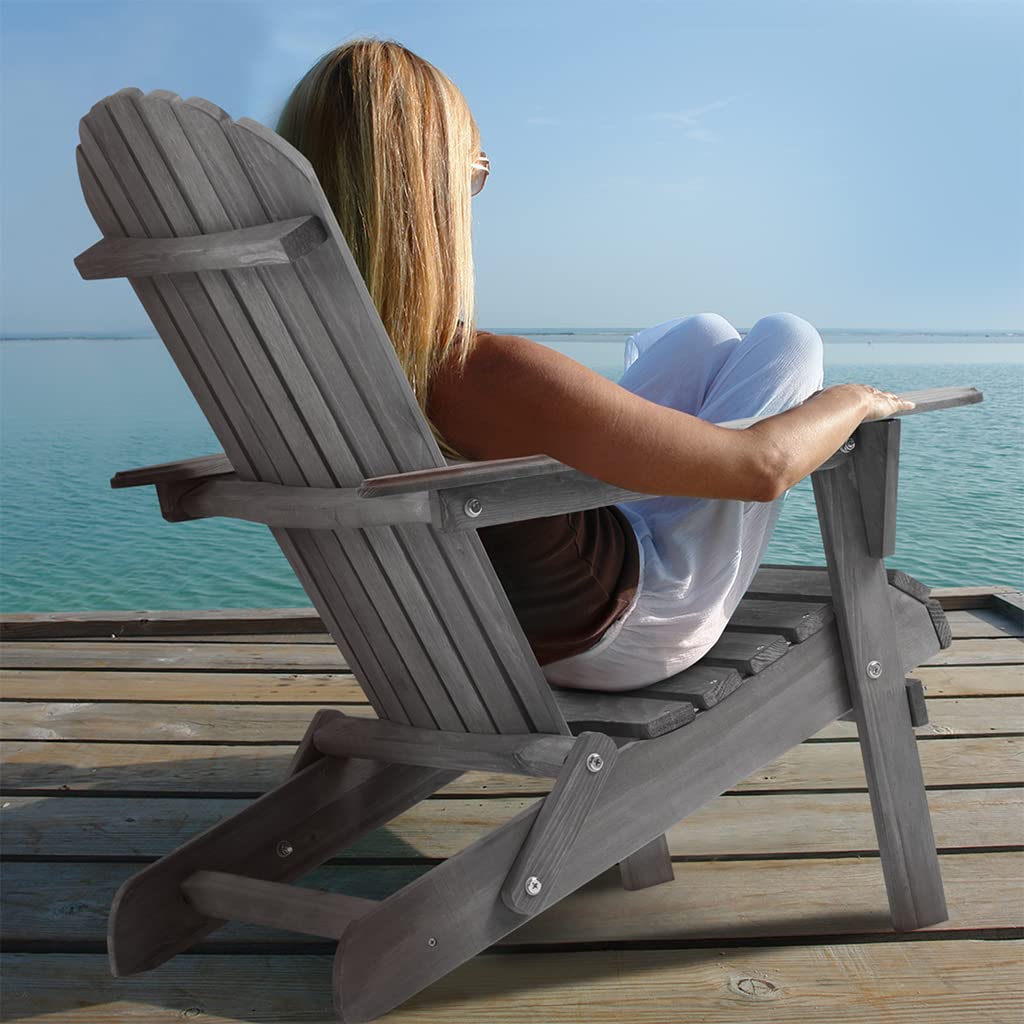 Folding Adirondack Chairs Set of 2 Grey V212