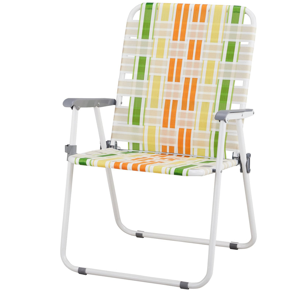 Yellow & Green Folding Lawn Chairs Set of 2 Y94623