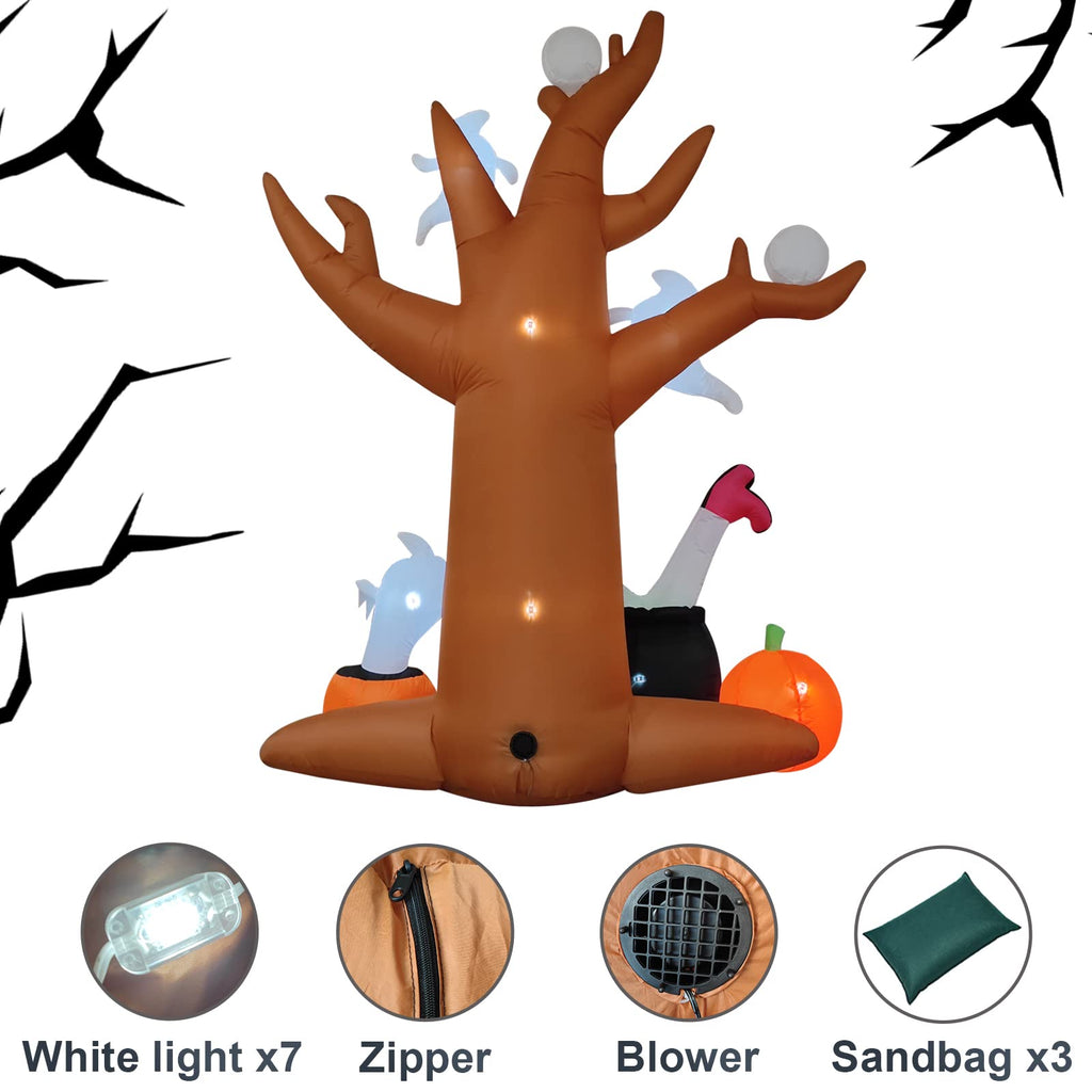 8 Ft Halloween Inflatable Tree with Built-in LED Lights M242403