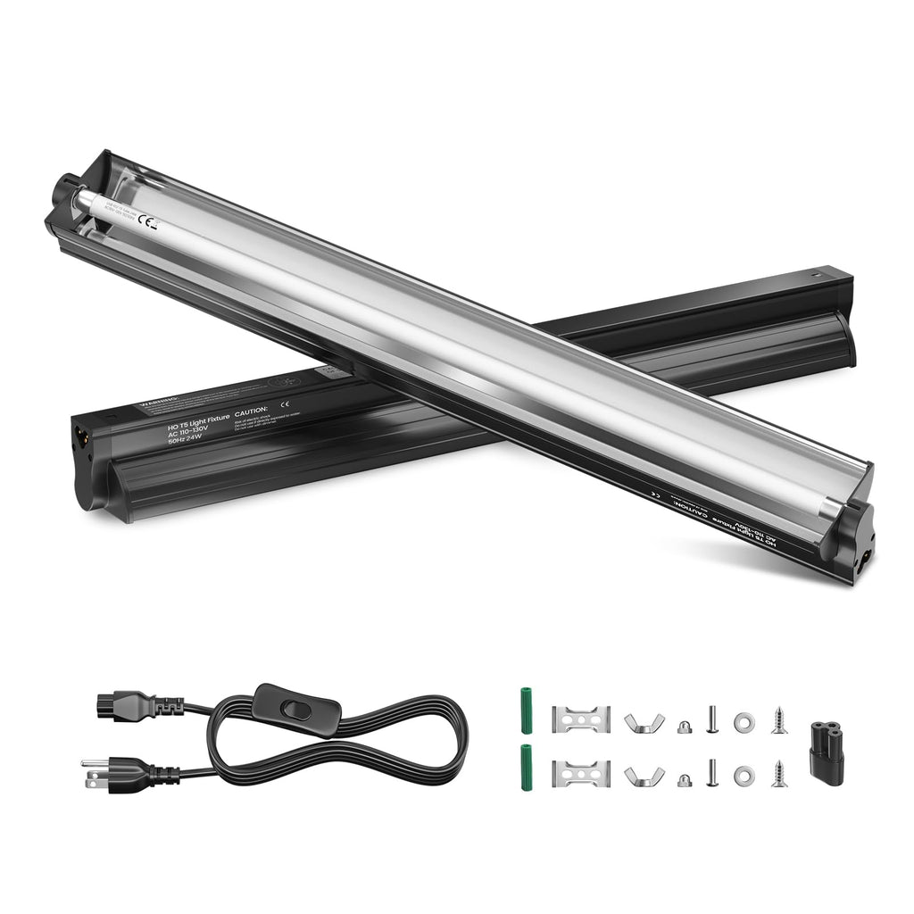 24W 10.0 T5 UVB Reptile Light Fixture Combo Kit 22inch Terrarium Hood N3062