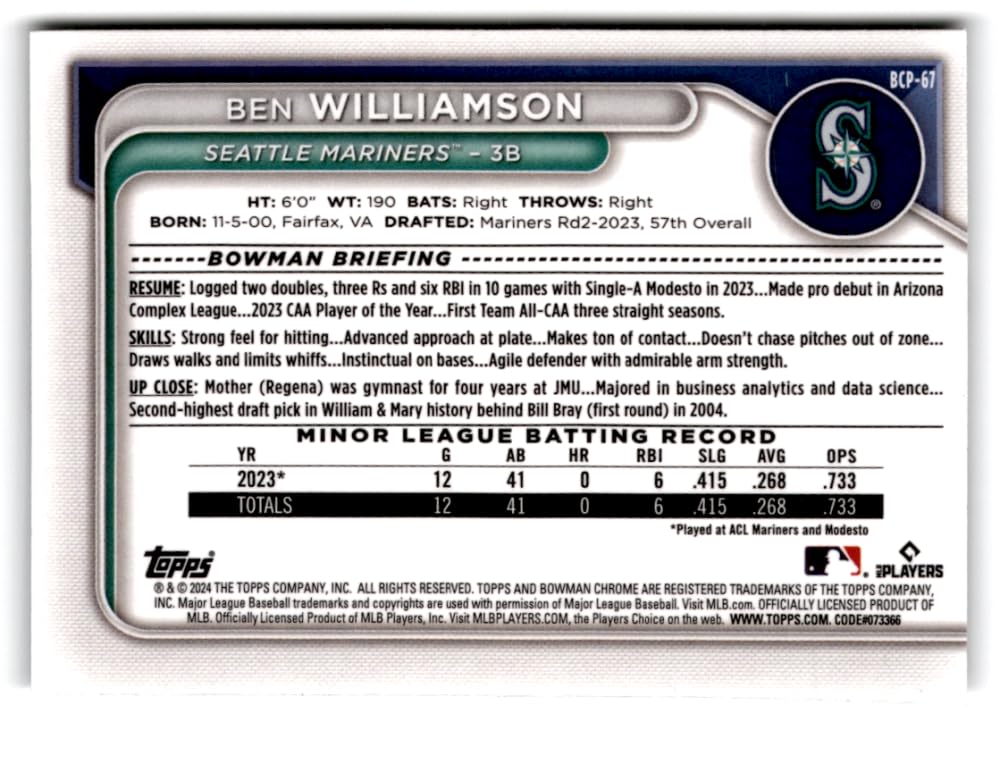 2024 Bowman Chrome Mega Box Baseball Trading Card A79237