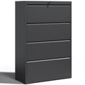 4 Drawer Black Metal File Cabinet with Lock B22256