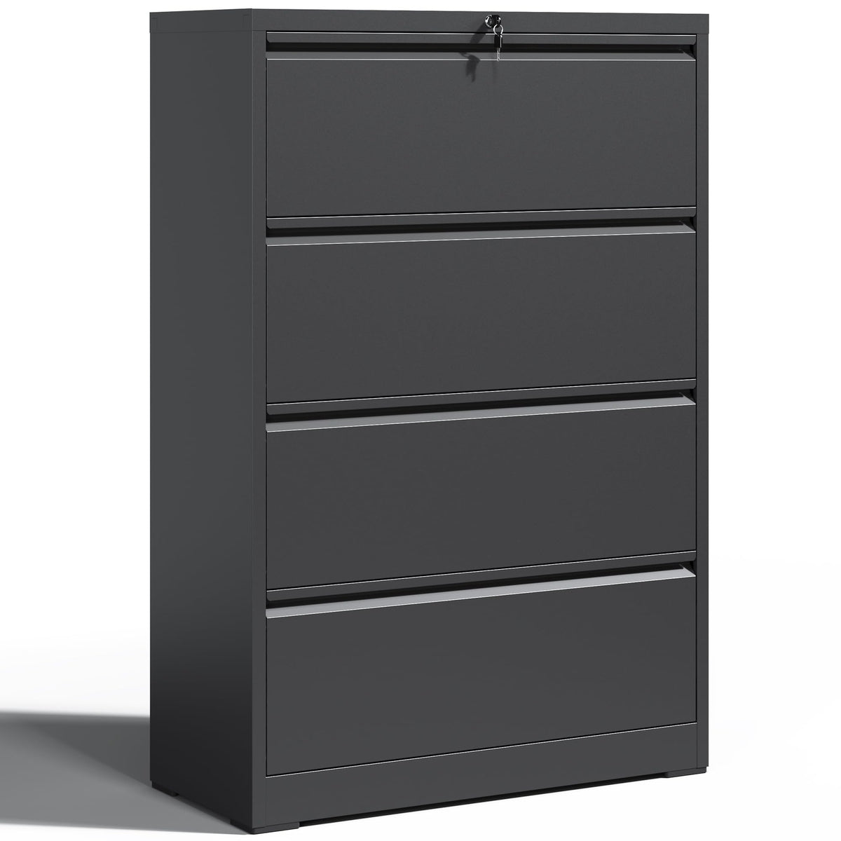 4 Drawer Black Metal File Cabinet with Lock B22256