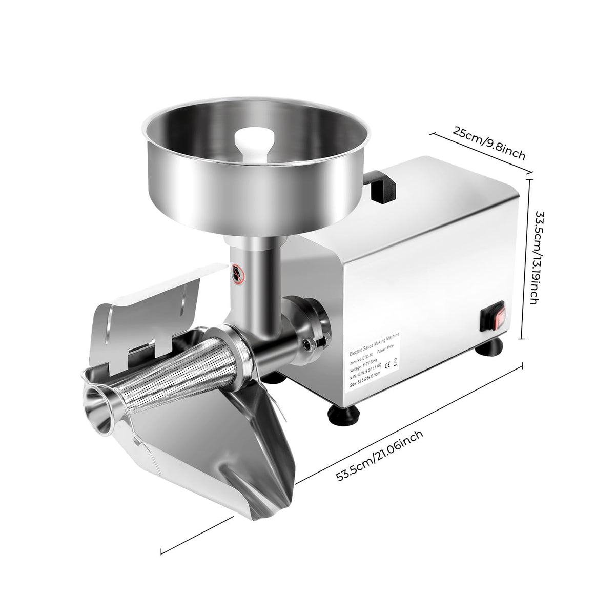 450W Stainless Steel Tomato Strainer Machine A87189