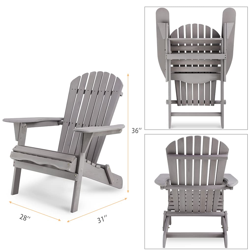 Folding Adirondack Chairs Set of 2 Grey V212