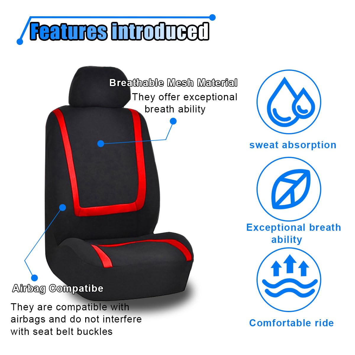 2 Pack Breathable Car Seat Covers O9287