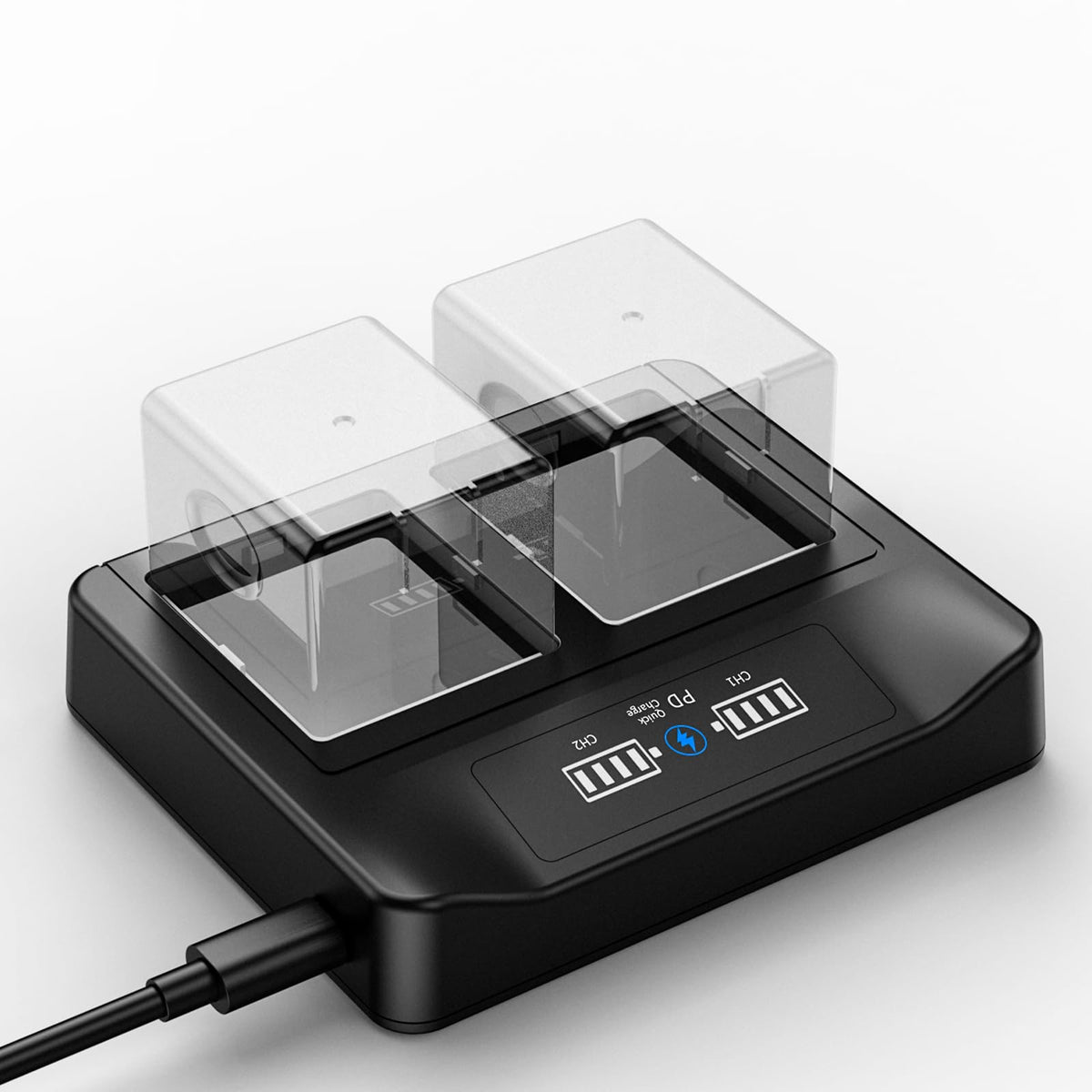 18W PD LCD USB Dual Battery Charger L399