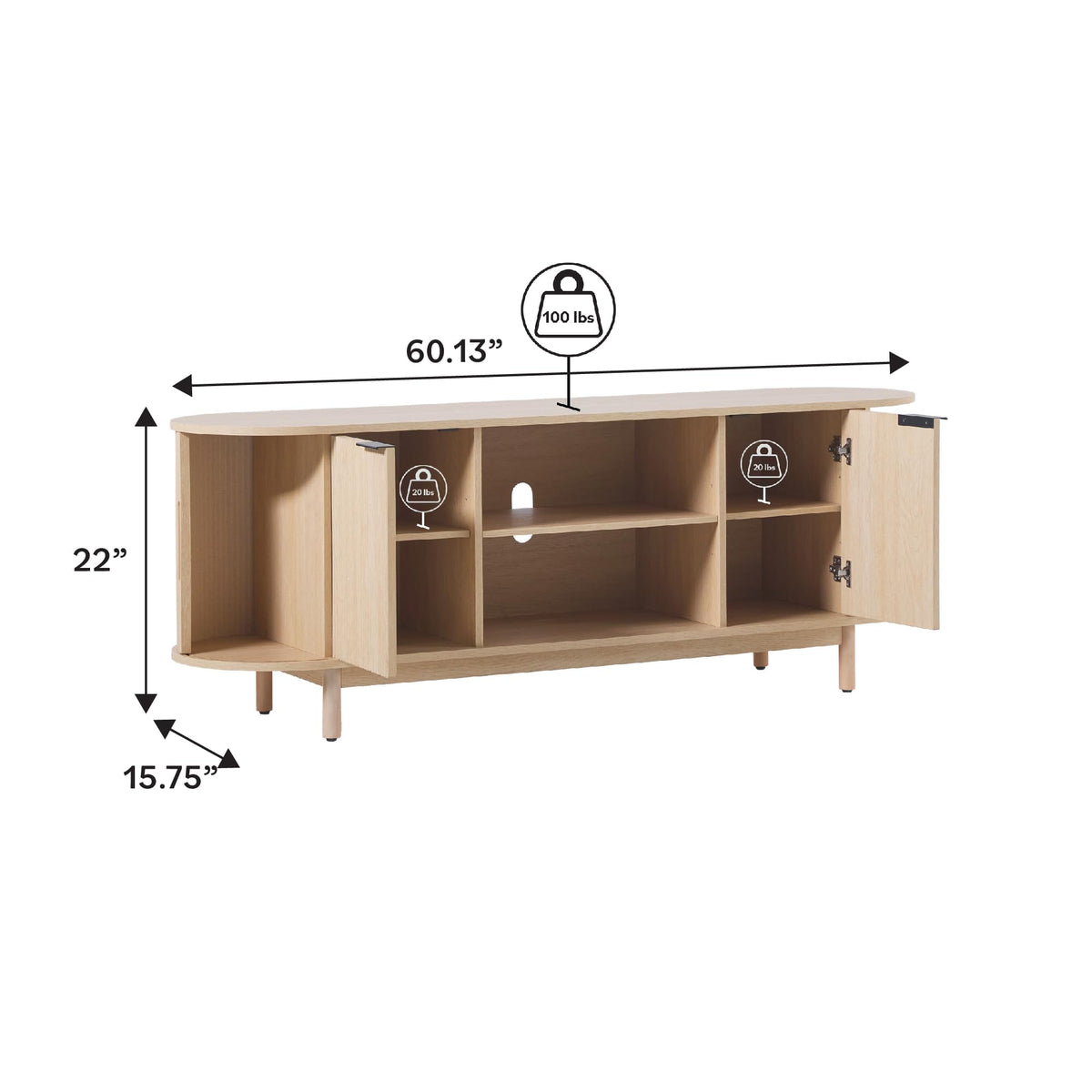 Coastal Oak 60 Inch TV Stand R5468