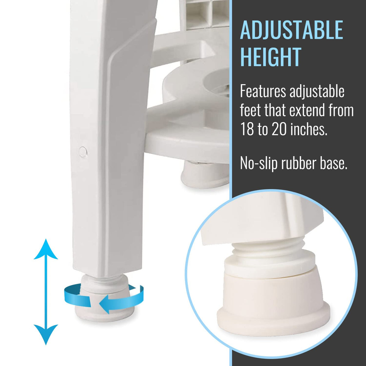 White Swivel Shower Stool Seat with Storage Shelf J81749