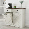 20 Gallon Double Tilt-Out Trash Can Cabinet White G5547