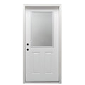 Primed Steel Clear Glass 1/2 Lite 2-Panel Right-Hand Inswing 32" x 80" Front Door A68046