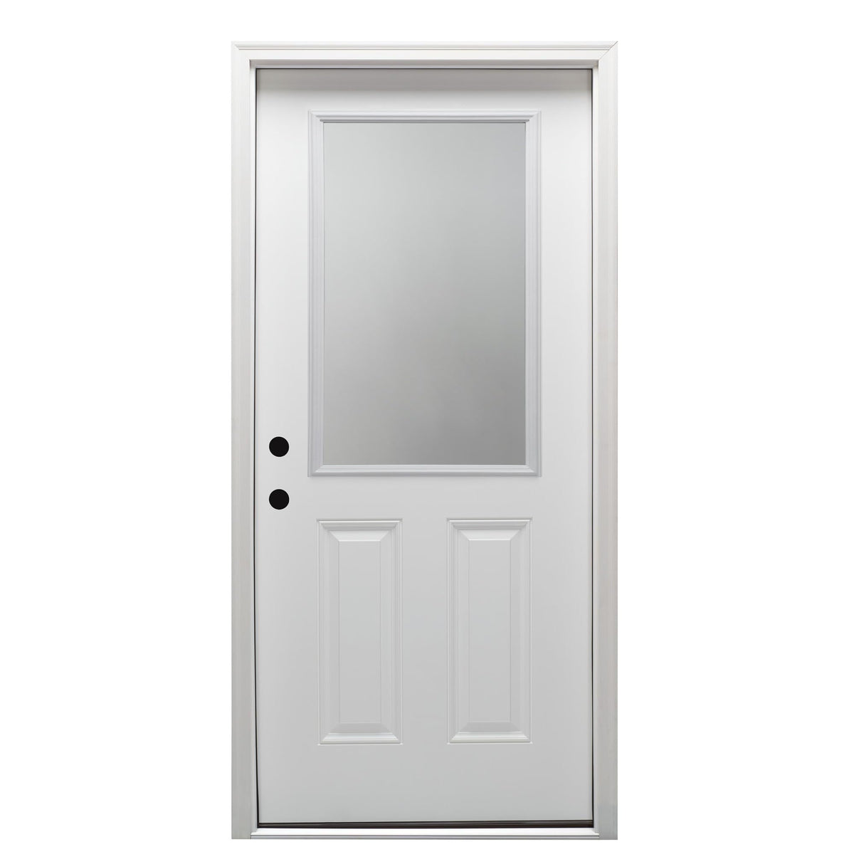 Primed Steel Clear Glass 1/2 Lite 2-Panel Right-Hand Inswing 32" x 80" Front Door A68046