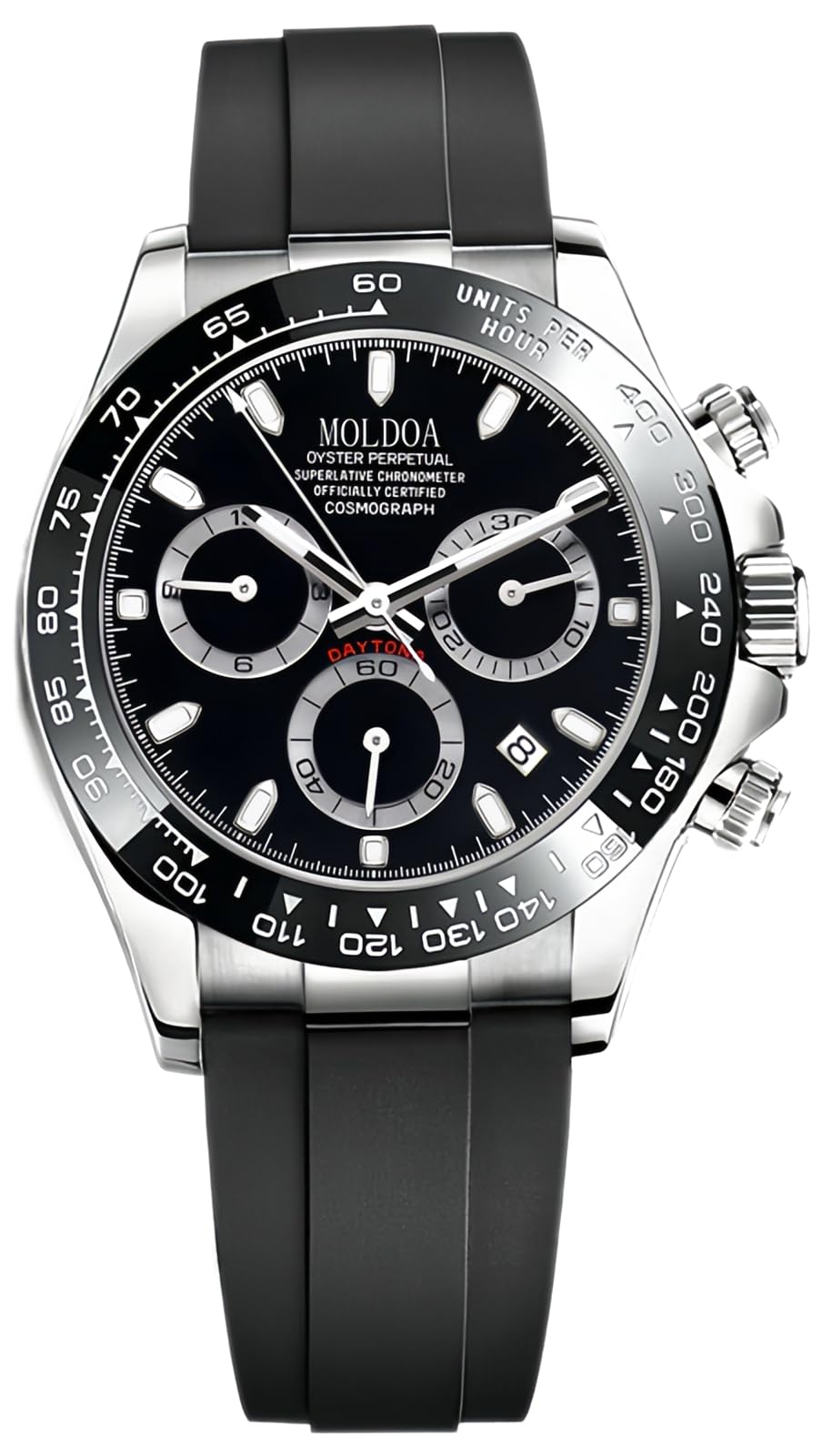 Men's Analog Quartz Chronograph Waterproof Silicone Strap Watch A84999