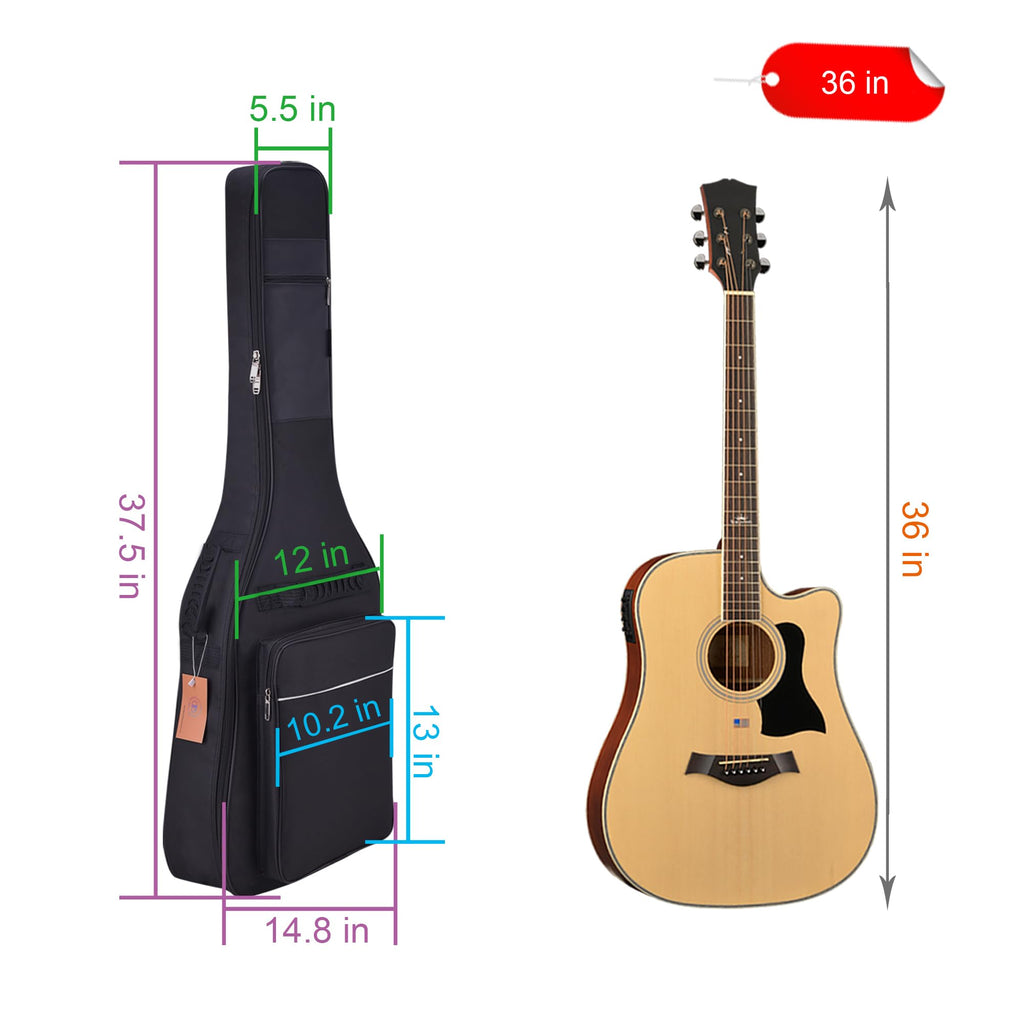 36 Inch Acoustic Guitar Case Soft Padded Gig Bag R6976