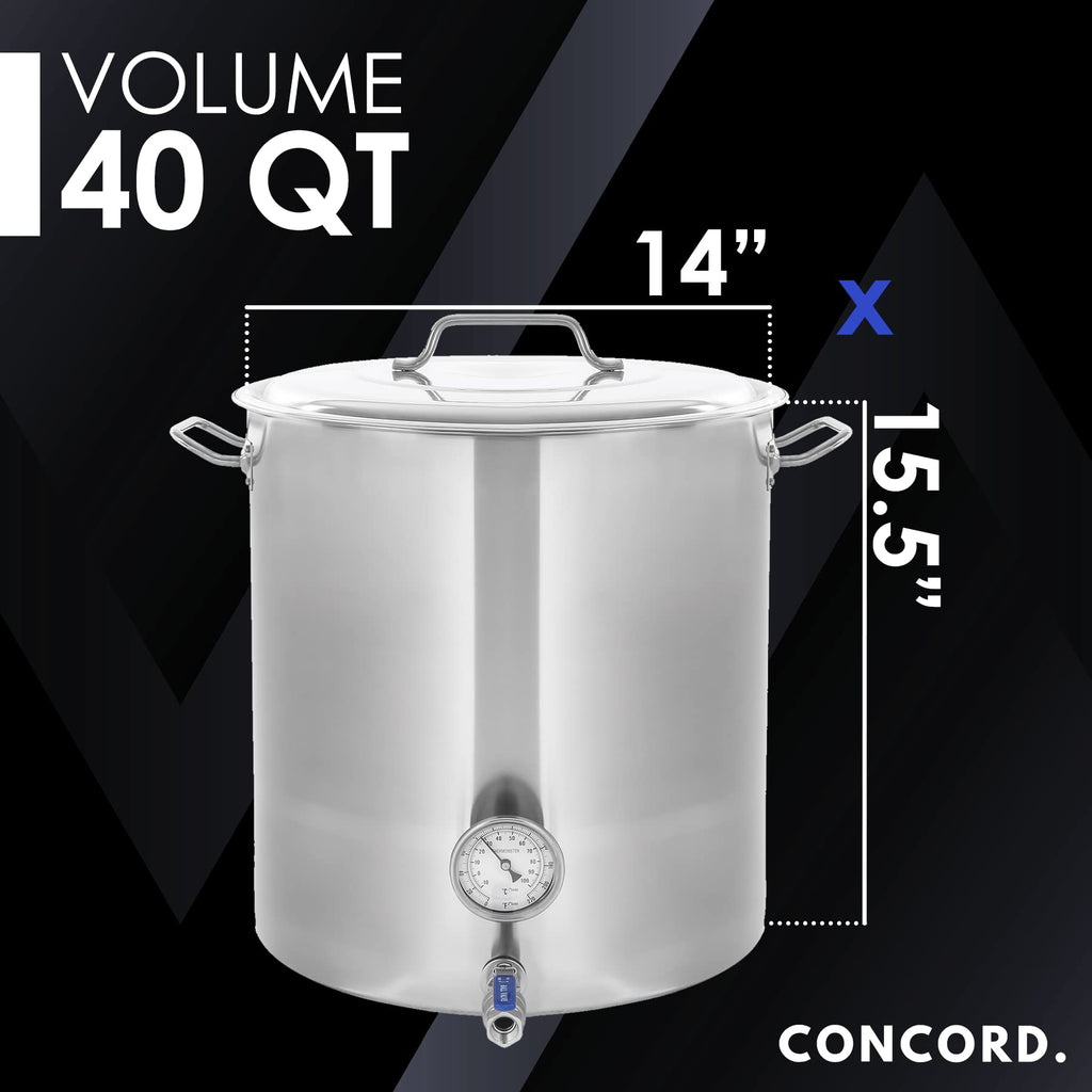 Stainless Steel 40 QT Stock Pot + Propane Burner D215