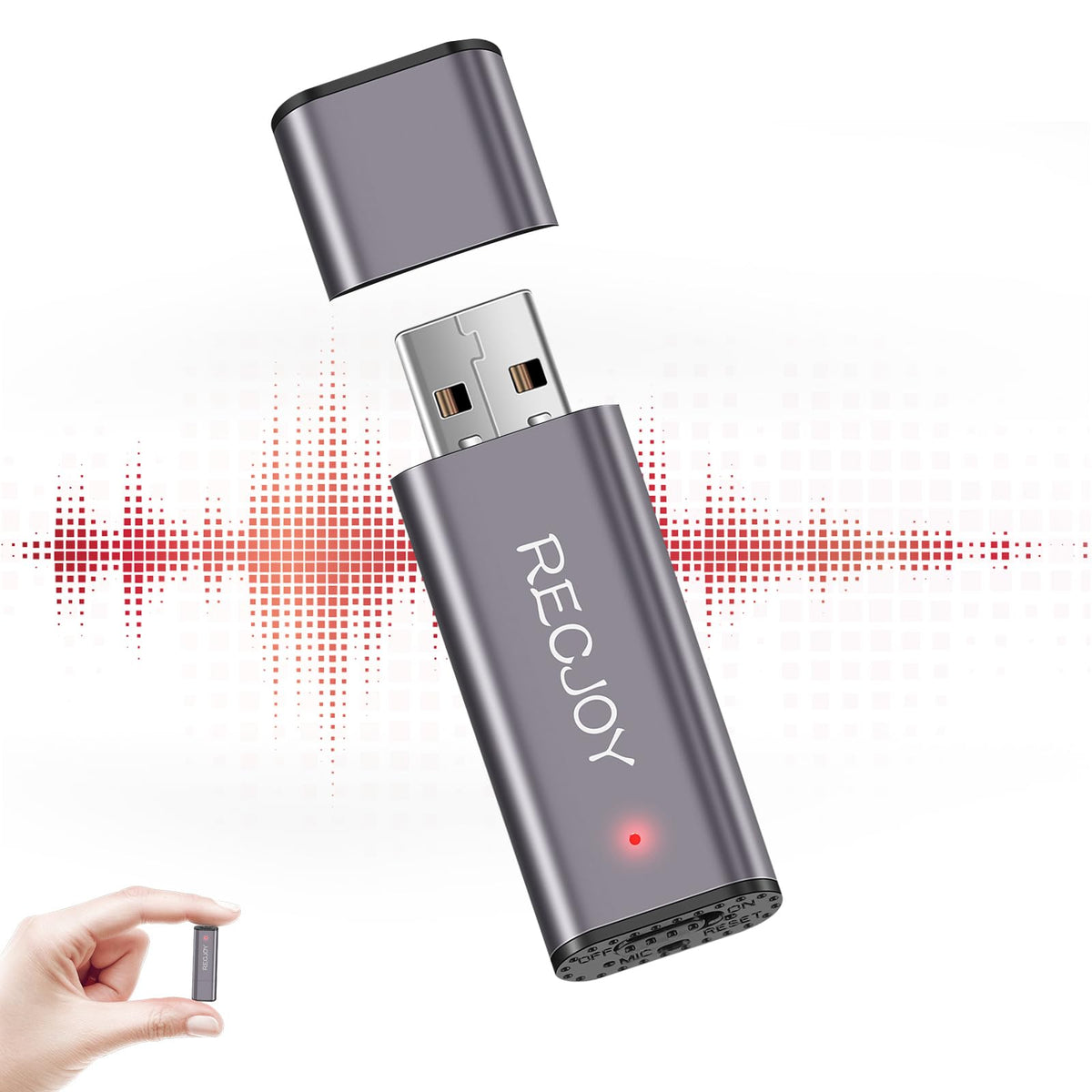 64GB USB Digital Voice Recorder with 750Hrs Storage Capacity F531