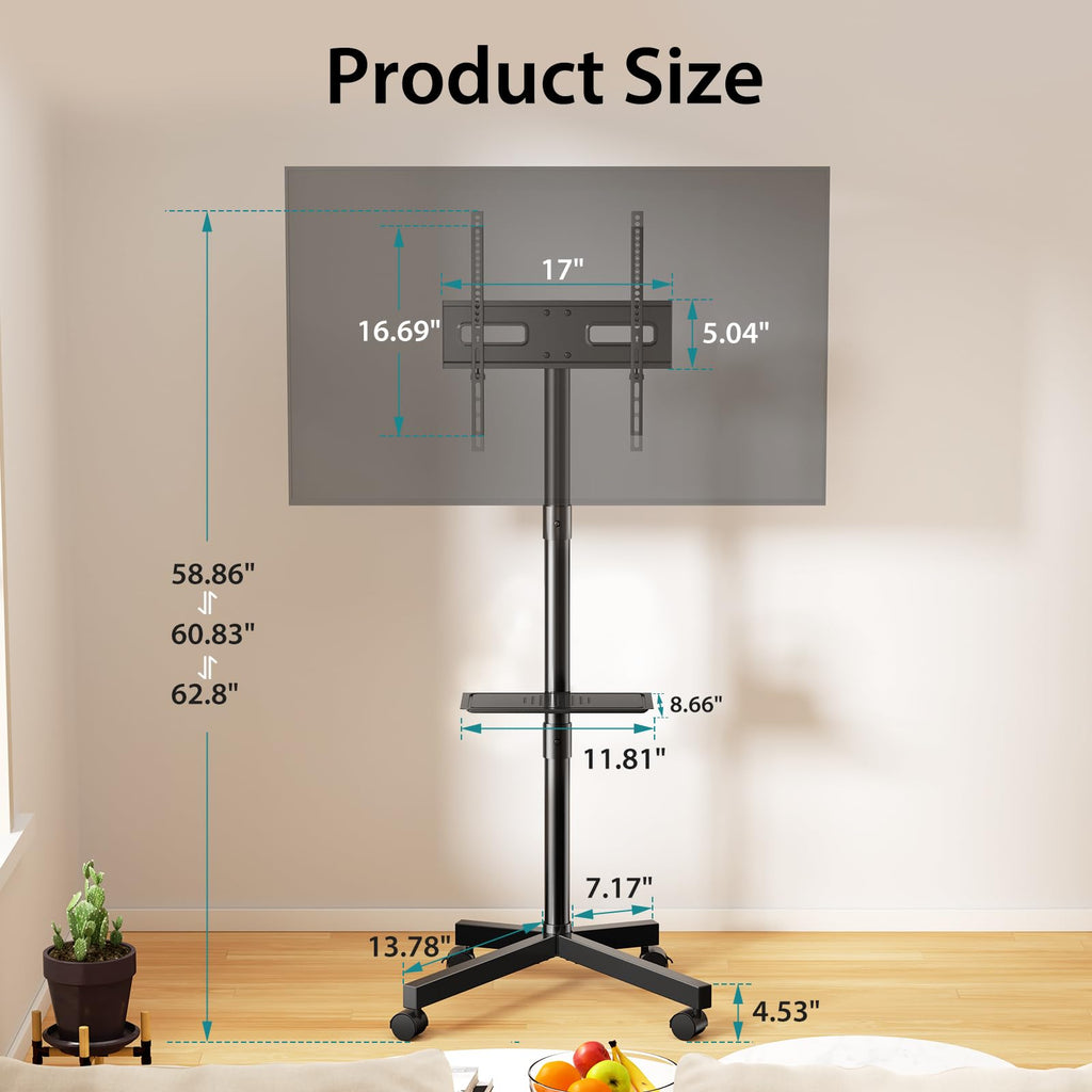 Rolling TV Stand with Wheels for 23-60 Inch Screen T484114