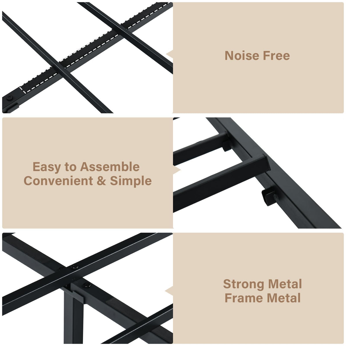 Twin Metal Bed Frame with Industrial Headboard L71820