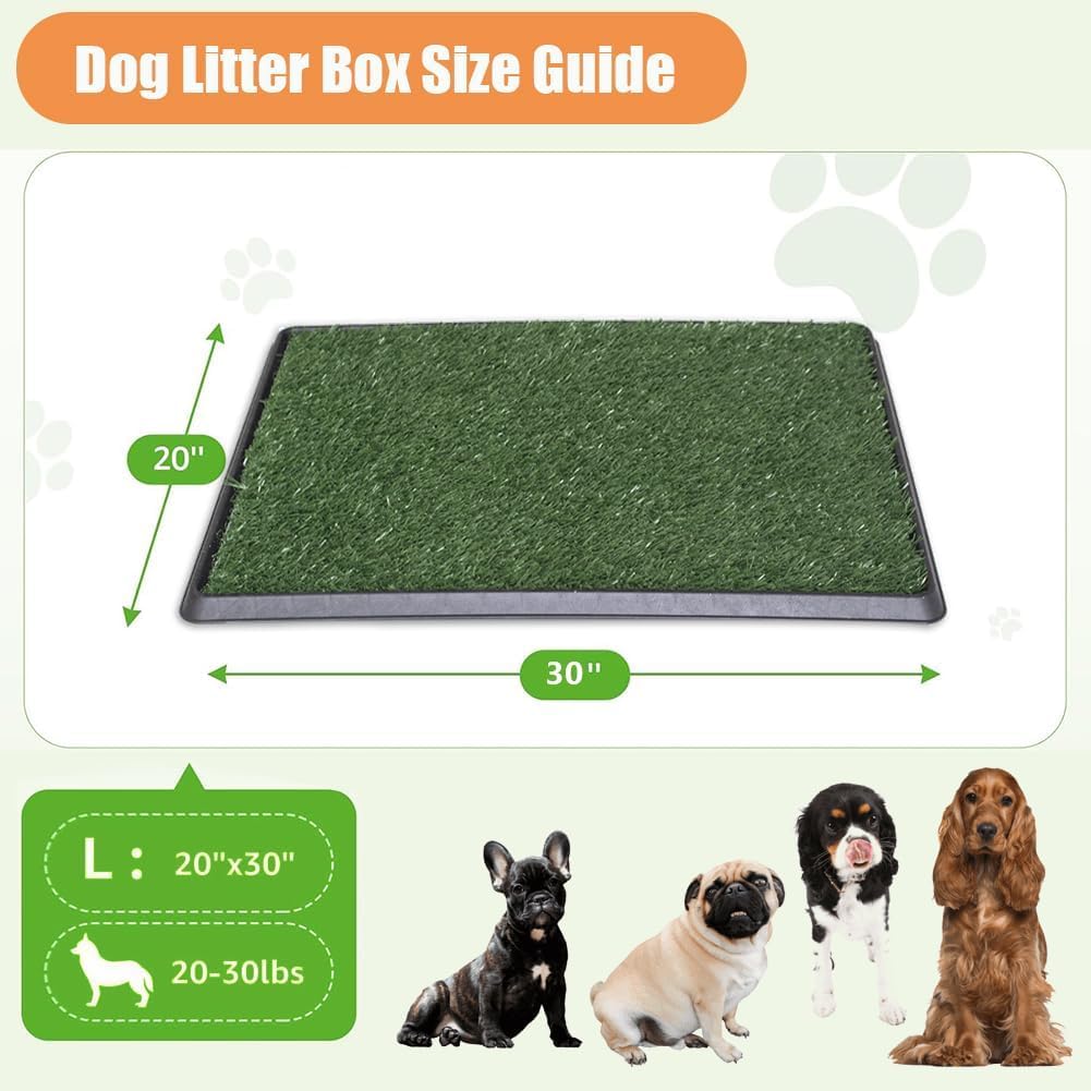 Reusable Pet Grass Potty with 2-Pack Replaceable Artificial Grass J214770