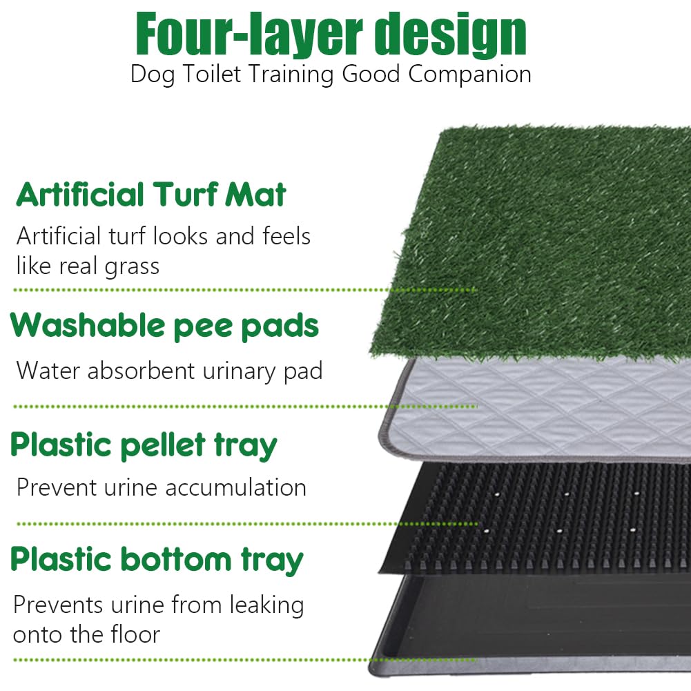 Reusable Pet Grass Potty with 2-Pack Replaceable Artificial Grass J214770