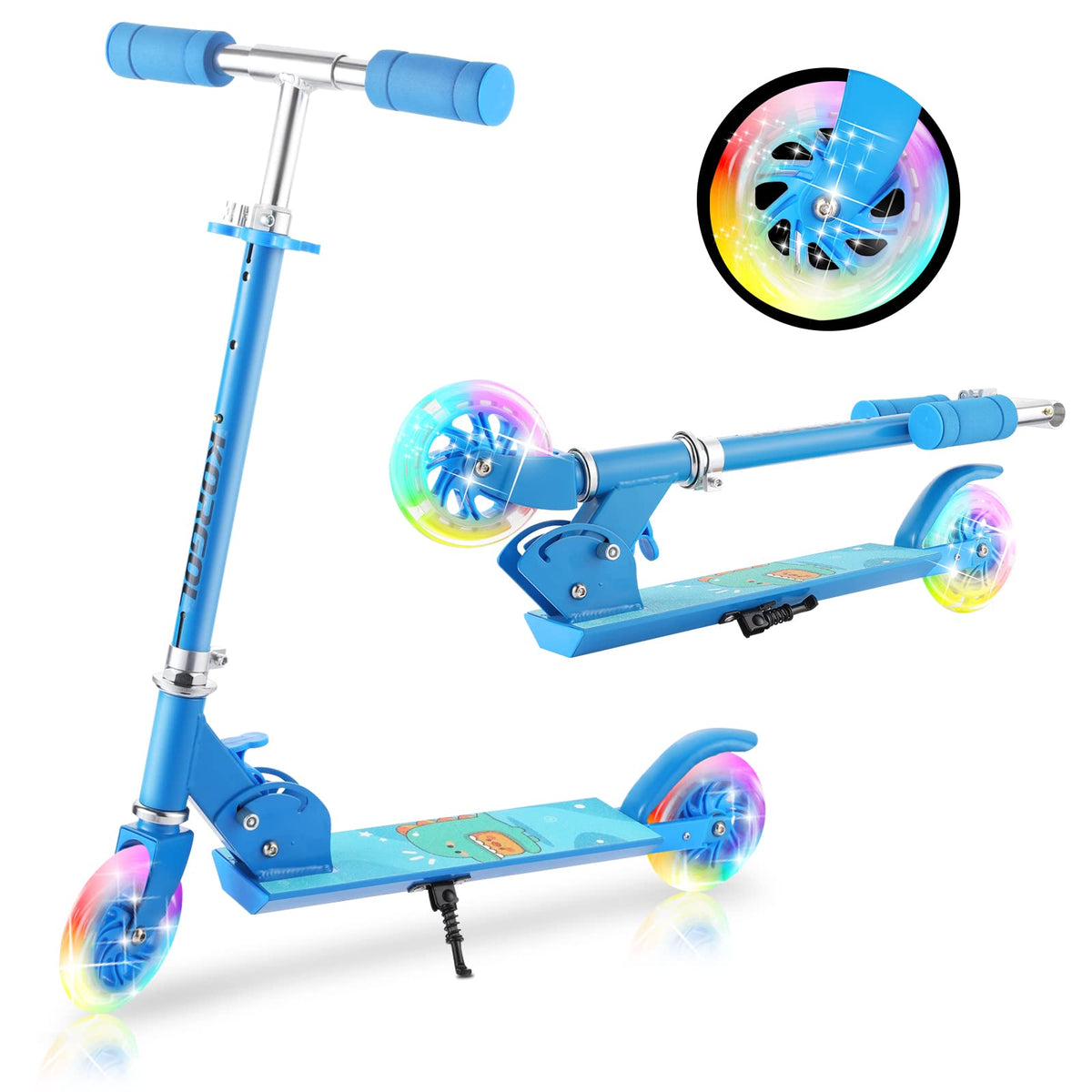 Pink 2 Wheel Kids Scooter with LED Light Up Wheels Z5757