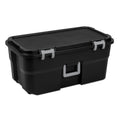 22 Gallon Black Wheeled Plastic Storage Trunk with Latching Lid Q33320