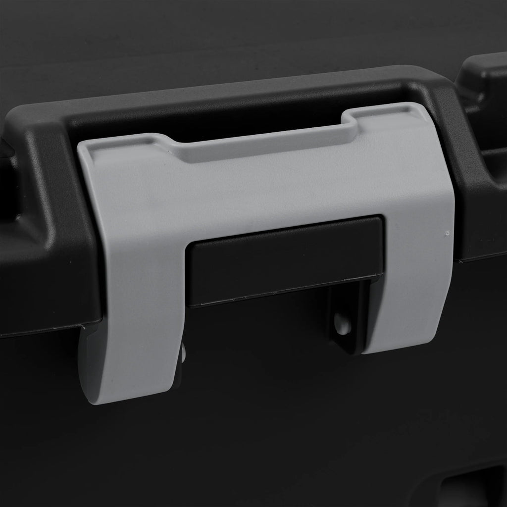 22 Gallon Black Wheeled Plastic Storage Trunk with Latching Lid Q33320