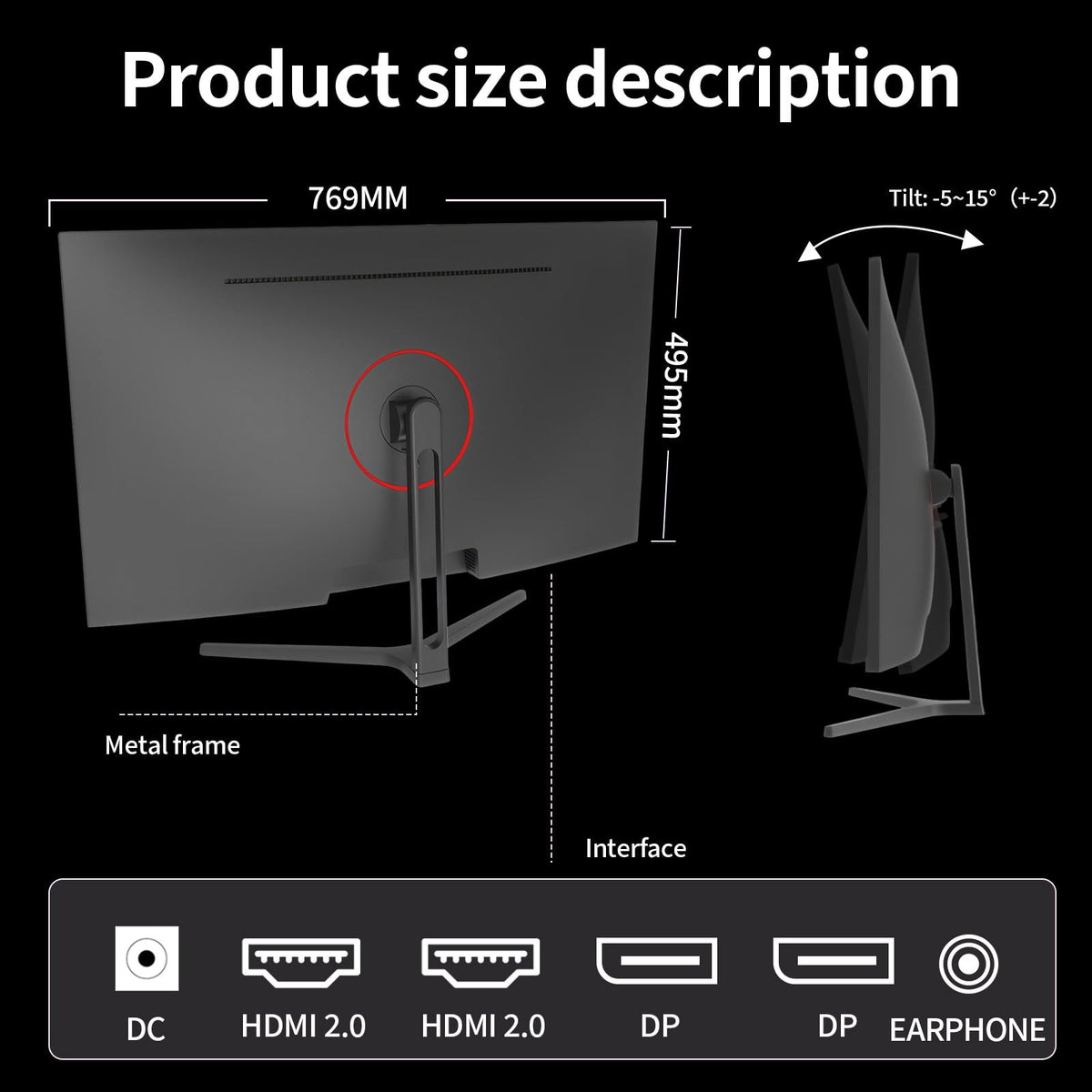 32" 4K UHD IPS Monitor 60Hz HDMI DP P54125