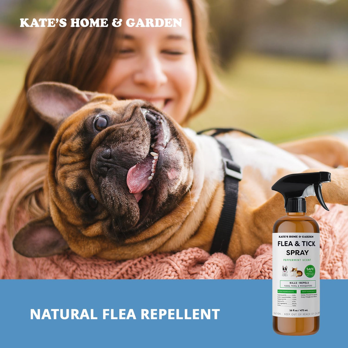 Flea and Tick Spray for Dogs & Cats 16oz J31519