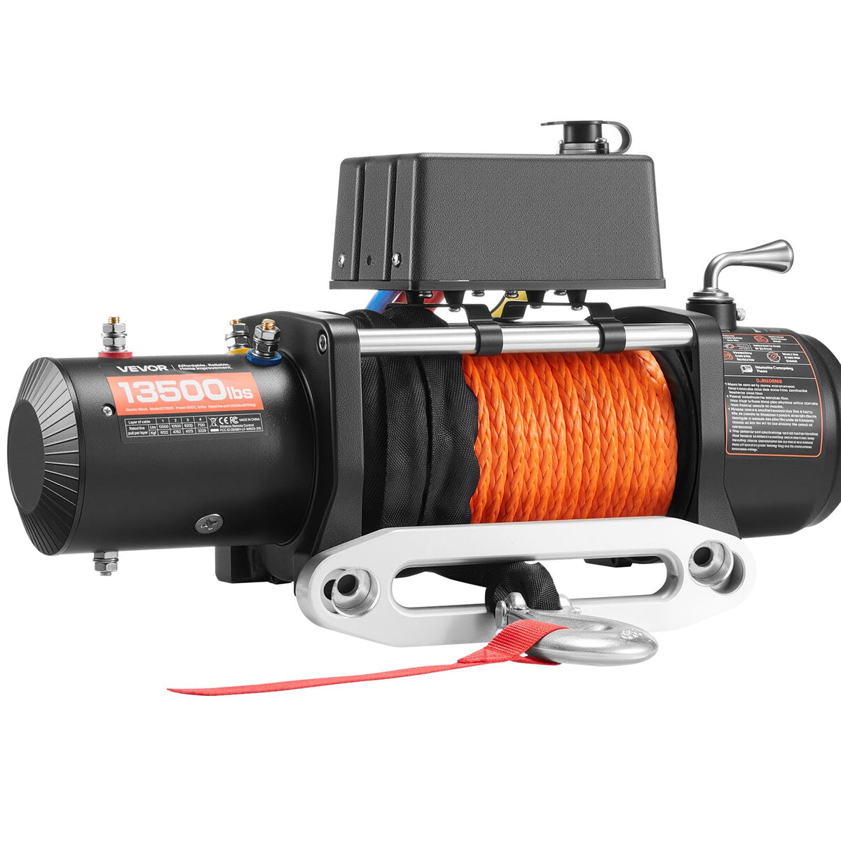 13,500 lb 12V DC Electric Truck Winch with Synthetic Rope U630440