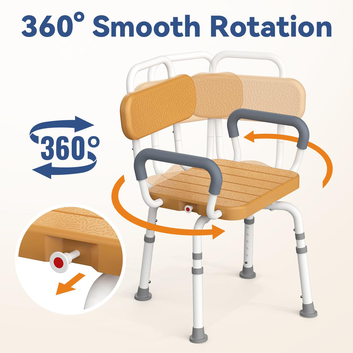 Swivel Shower Chair with Removable Arms & Back W11281