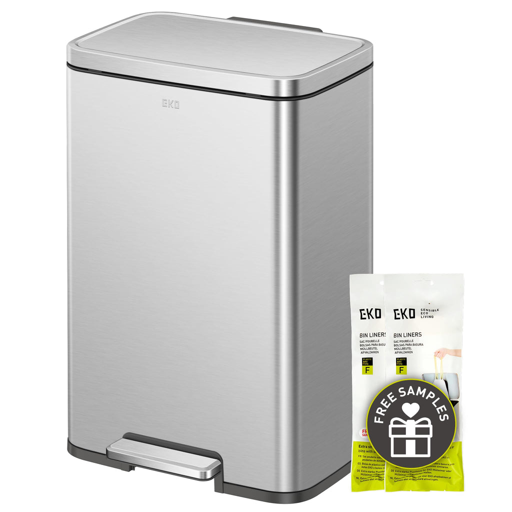 Matte Stainless 50 Liter Step Trash Can F120