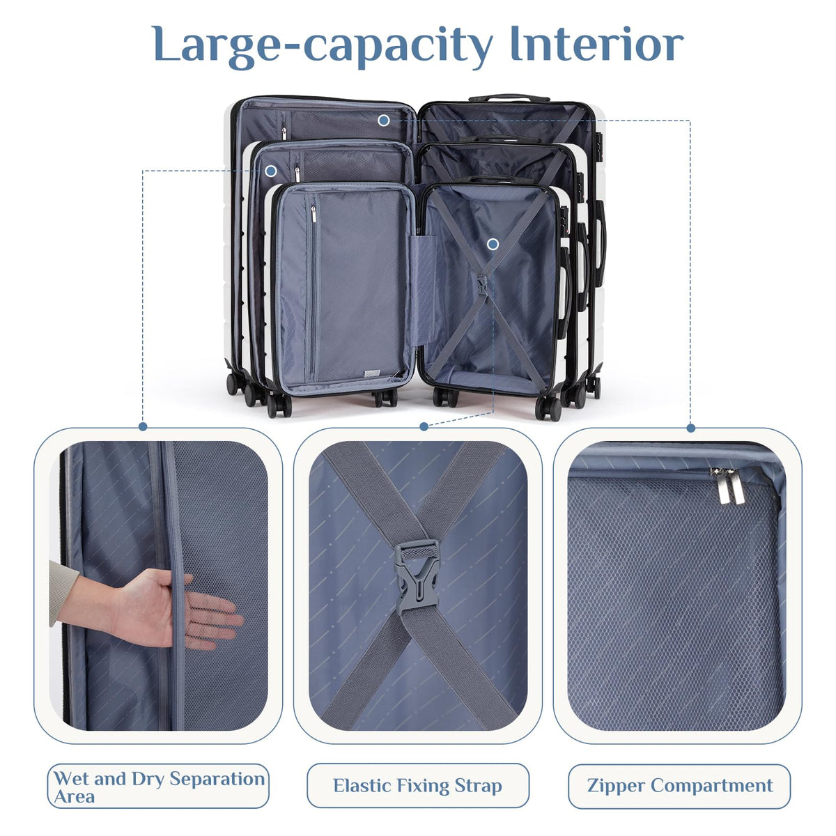 20 Inch Expandable Hardside Spinner Luggage with TSA Lock V21030