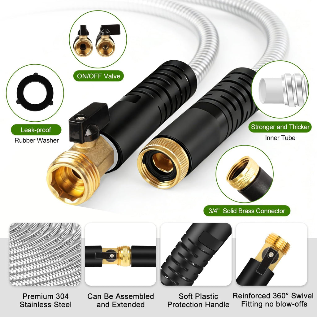 100 ft Stainless Steel Heavy Duty Garden Hose N848
