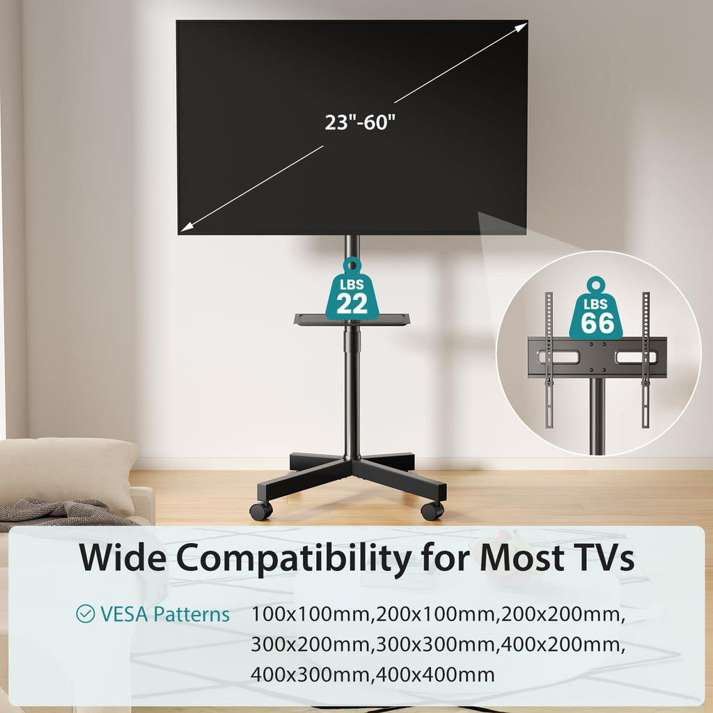 Rolling TV Stand with Wheels for 23-60 Inch Screen T484114
