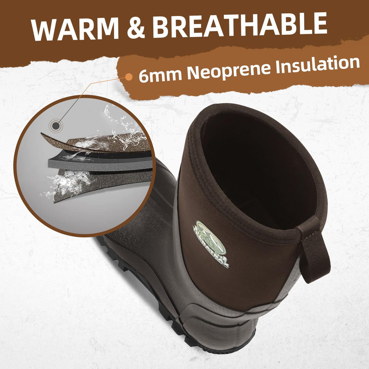 Men's Waterproof 6mm Neoprene Rubber Boots G67227