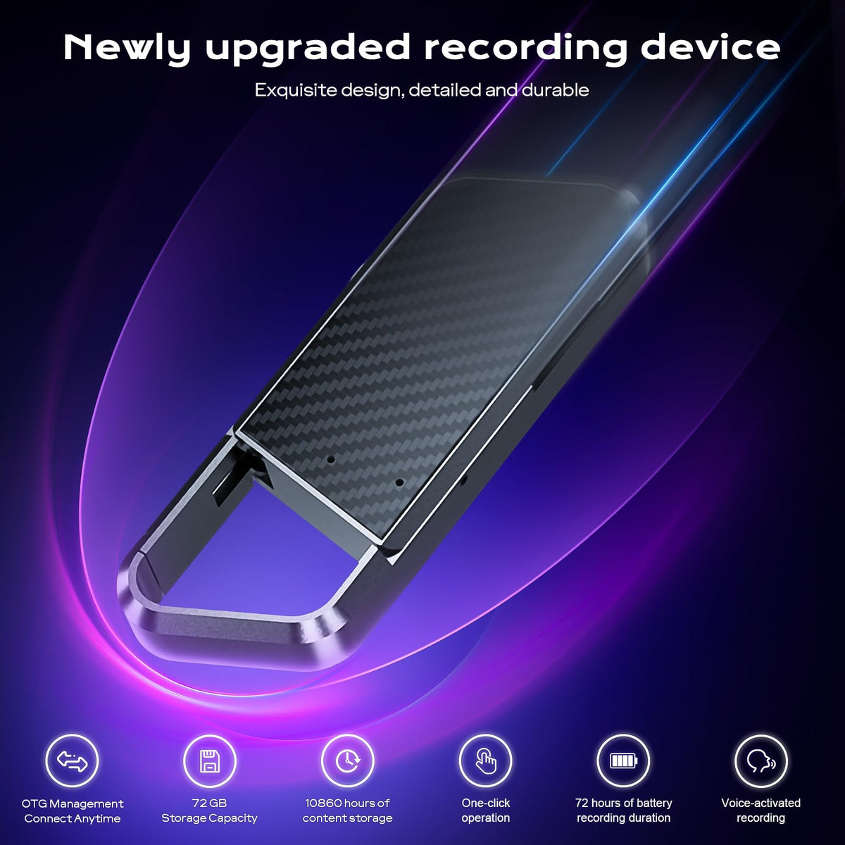 Voice Activated Recorder with Noise Reduction Portable Audio Recorder H68875