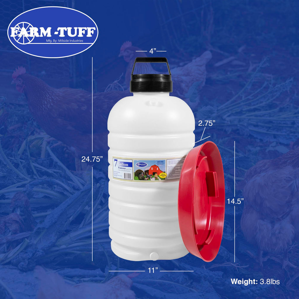 7 Gallon BPA-Free Plastic Hanging Chicken Waterer B163