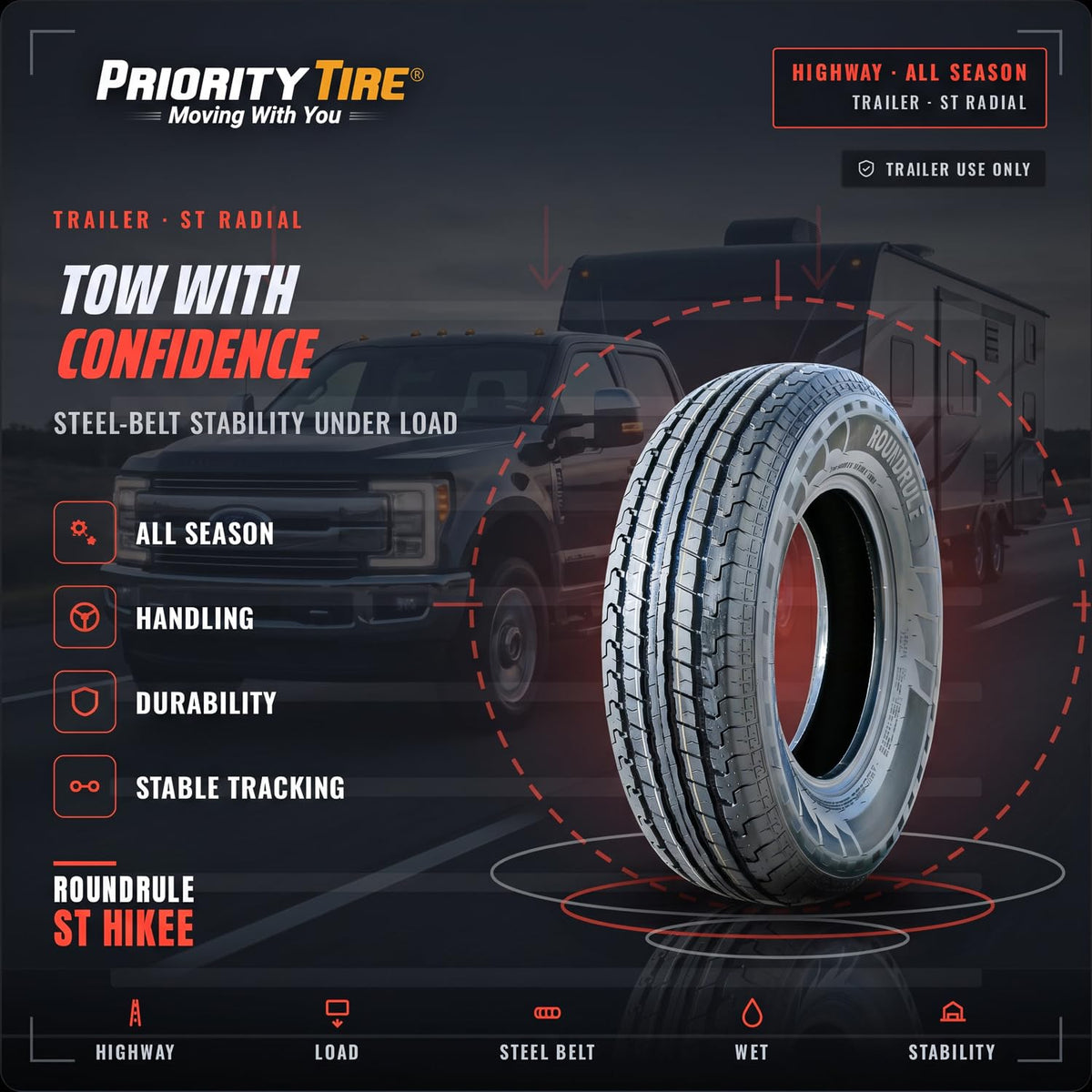 ST205/75R15 All Season 8 Ply Semi-Steel Tire Z309