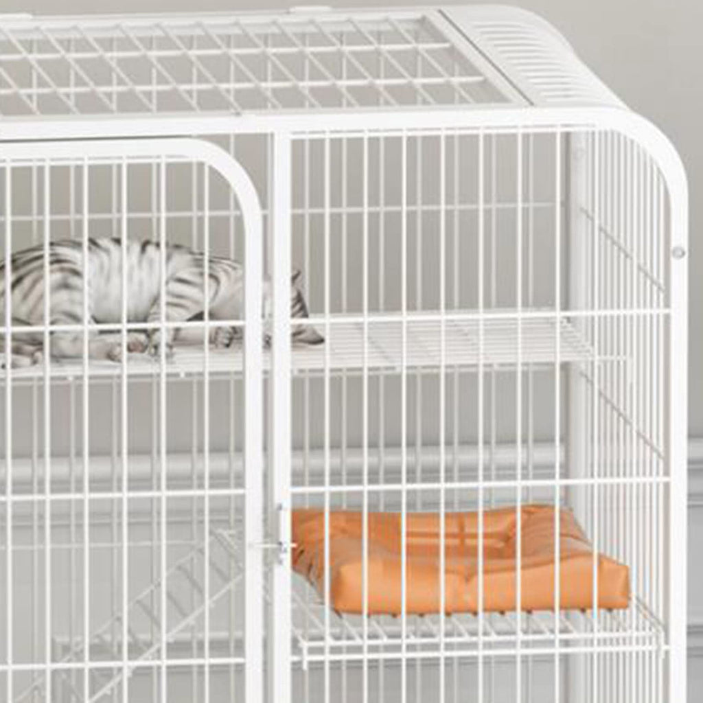 3-Tier Metal Wire Cat Cage with Hammock and Casters S383122