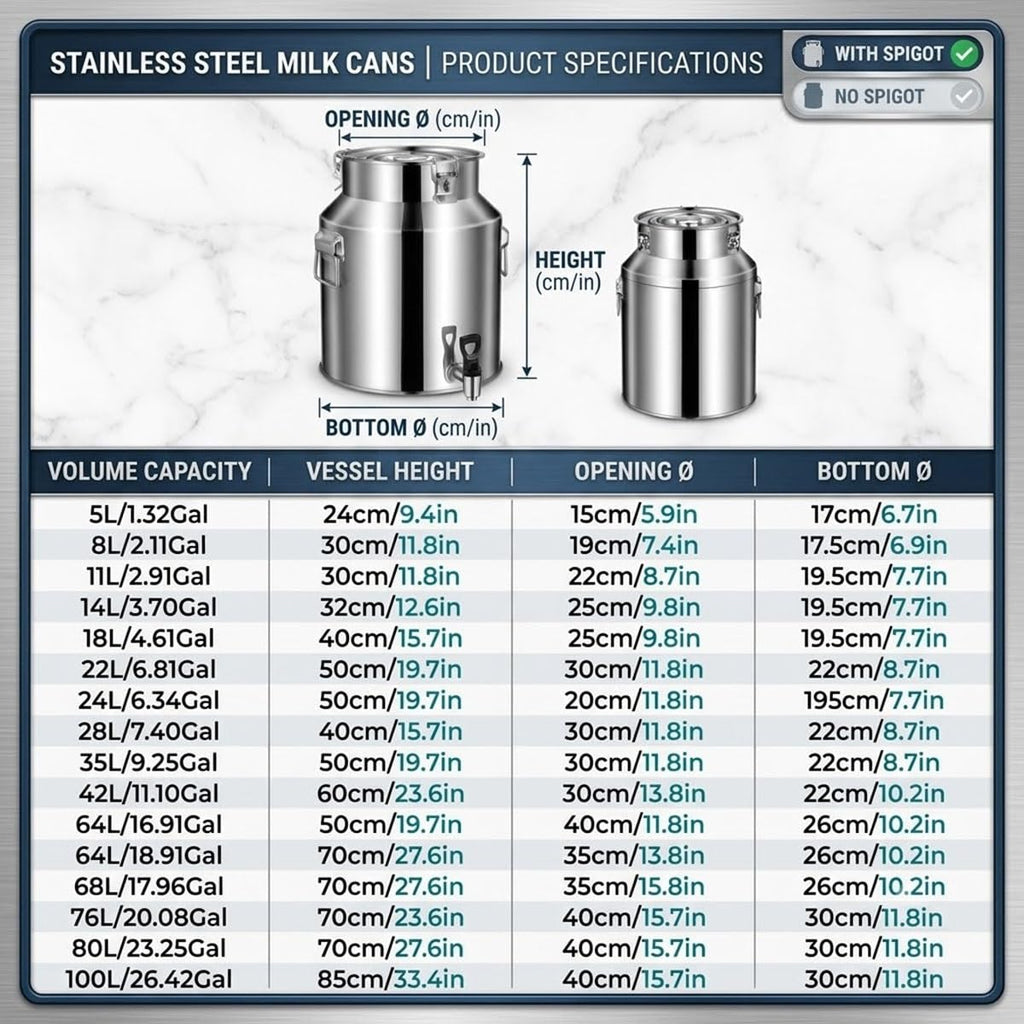 Food Grade Stainless Steel Milk Can with Sealed Lid Q78861