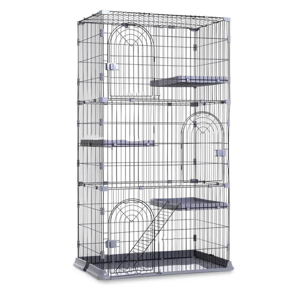 3/4-Tier Wire Cat Cage Playpen Kennel with Hammock F3424