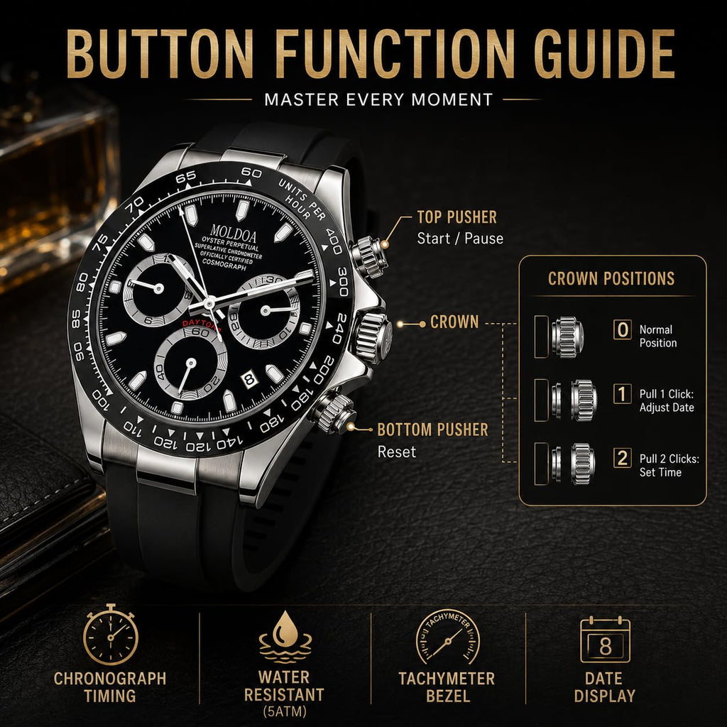 Men's Analog Quartz Chronograph Waterproof Silicone Strap Watch A84999