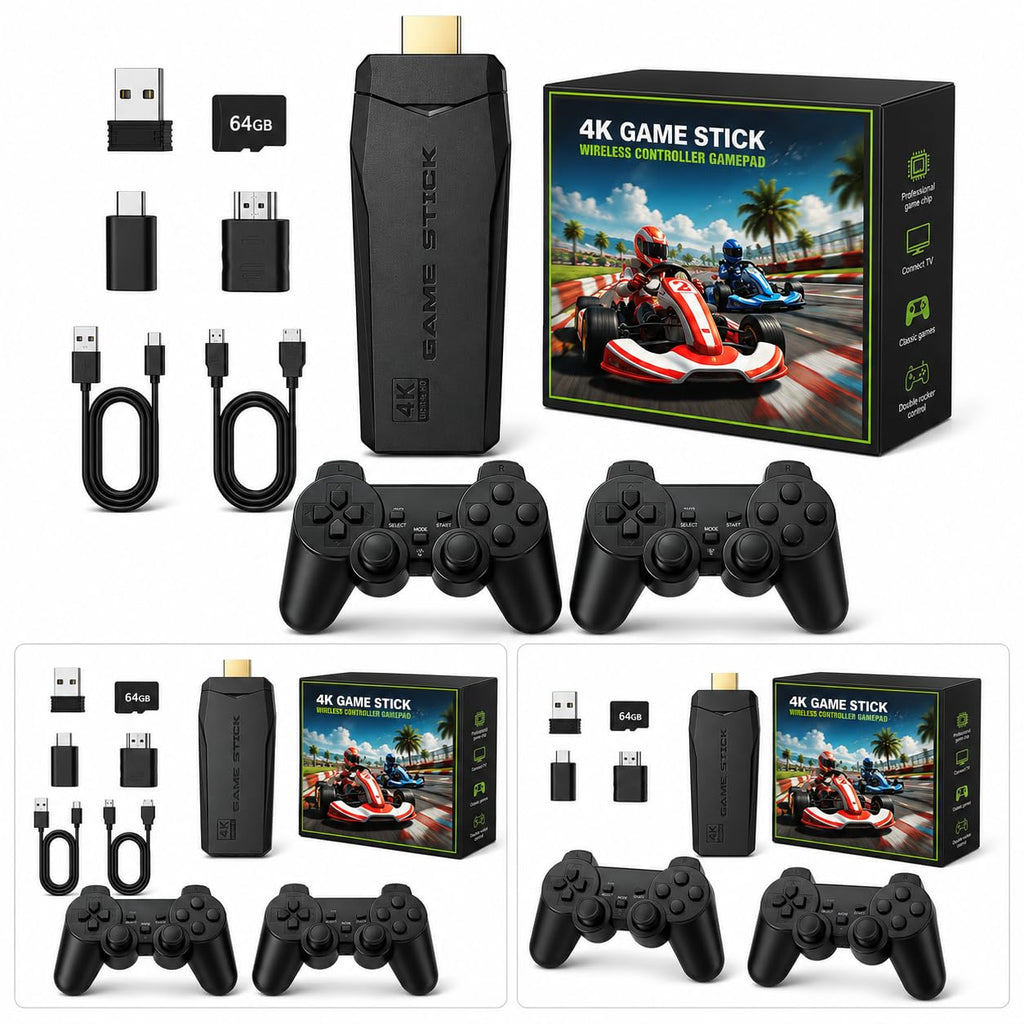 Wireless Retro Game Console Stick with 2.4G Controllers, 4K HDMI, 32G Q255