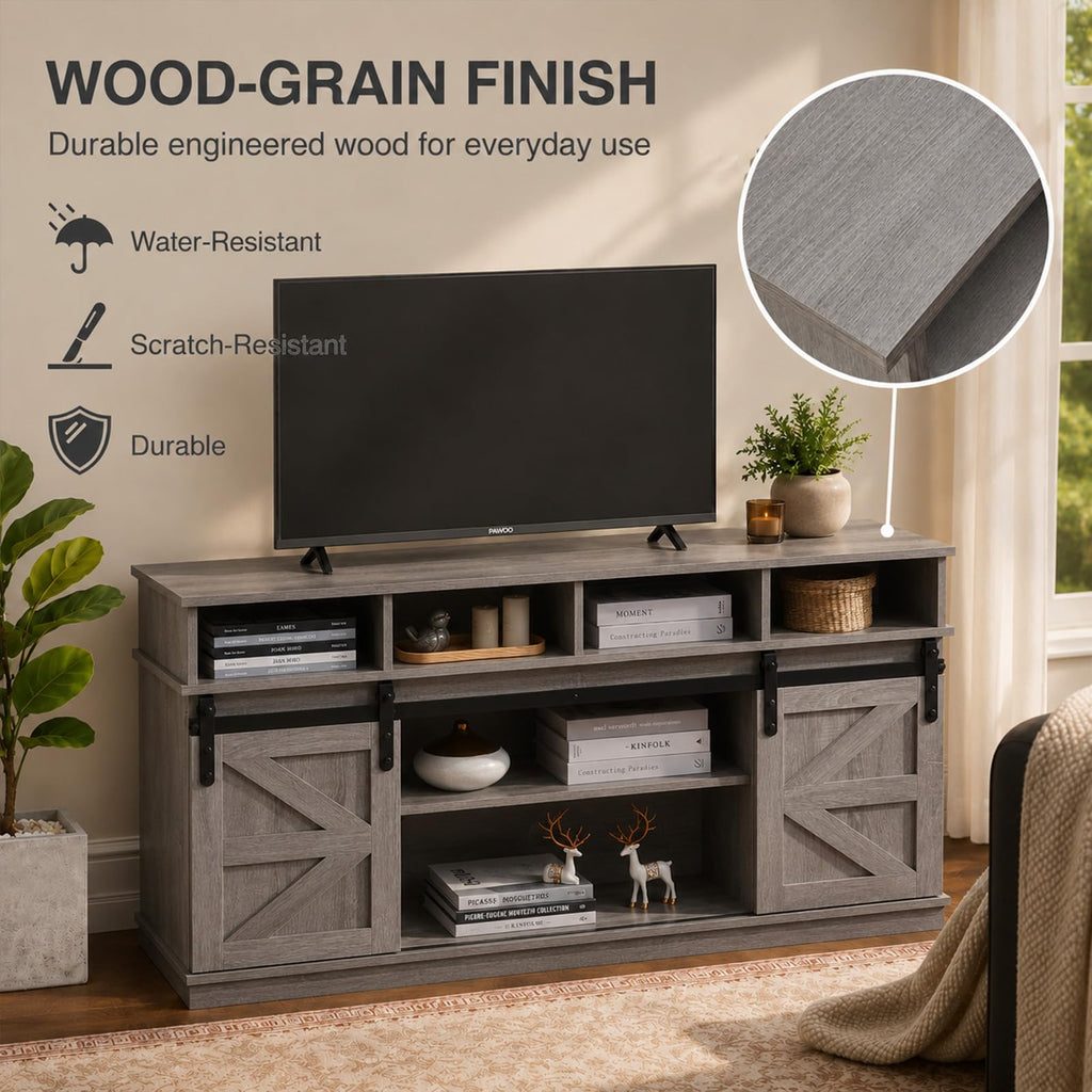 Grey TV Stand with Storage for 65 Inch TV F84394
