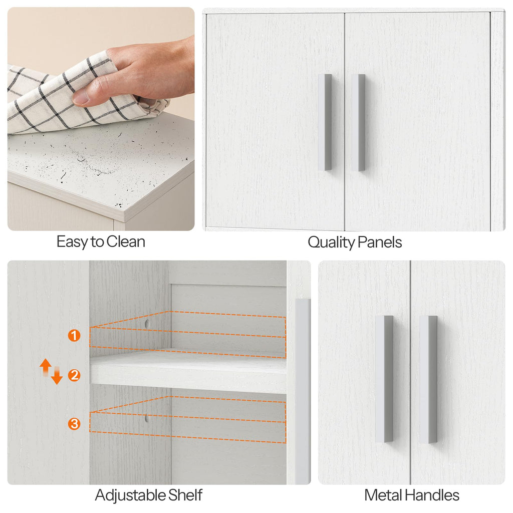 White Small Bathroom Wall Cabinet with Adjustable Shelf F8028