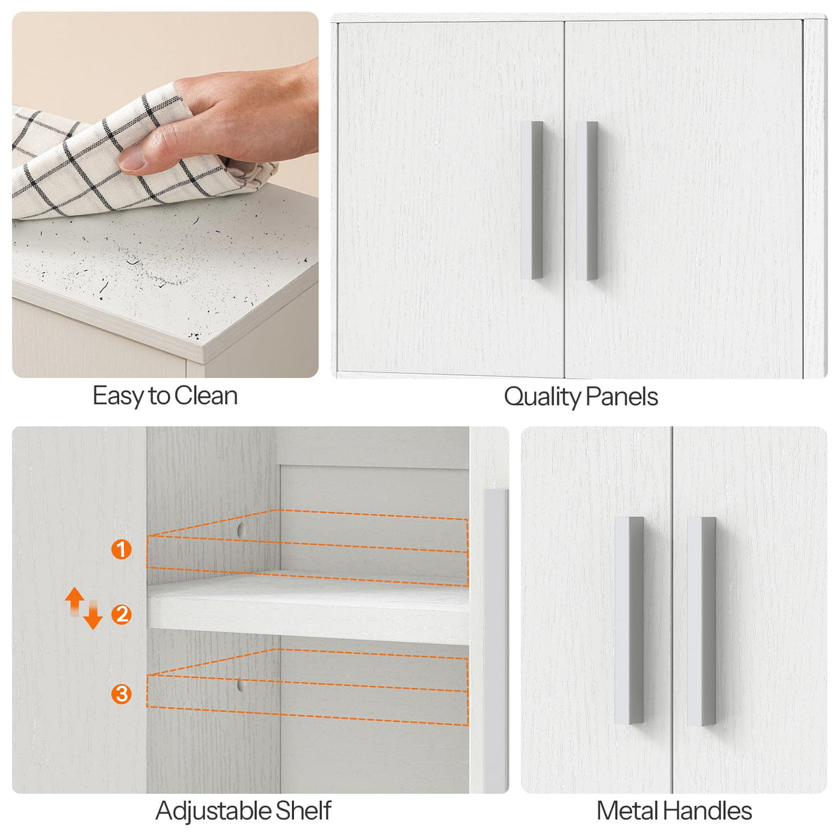 White Small Bathroom Wall Cabinet with Adjustable Shelf F8028