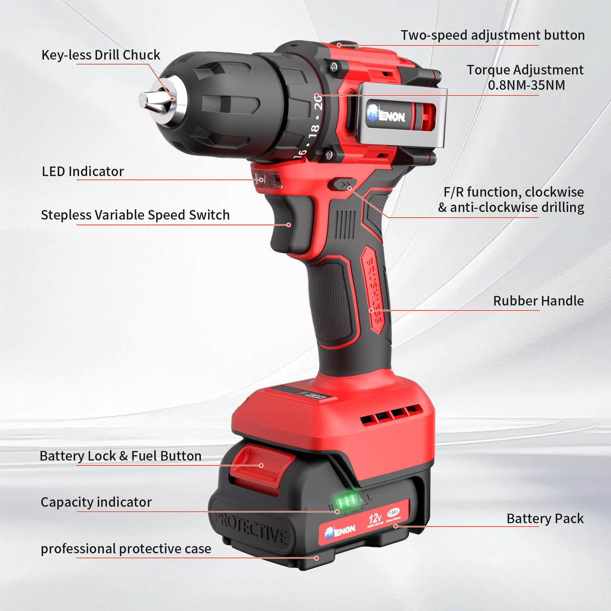 Cordless Drill Set with Battery and Charger U85479