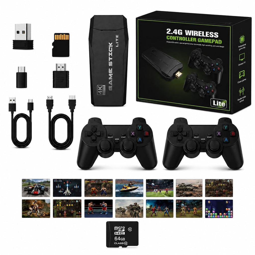 Wireless Retro Game Console Stick with 2.4G Controllers, 4K HDMI, 32G Q255